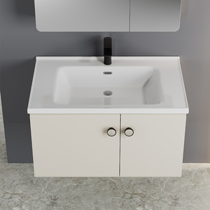 Tocador de <span class=keywords><strong>baño</strong></span> flotante montado en la pared 60 70 <span class=keywords><strong>80</strong></span> <span class=keywords><strong>cm</strong></span> con <span class=keywords><strong>espejo</strong></span> LED inteligente y lavabo de Villa gabinete de <span class=keywords><strong>baño</strong></span> estilo crema francesa - Product Image 4