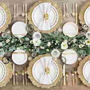 Bulk 13 Inch Rose Gold Charger <b>Plates</b> Unbreakable Acrylic Reef Texture <b>Decorative</b> <b>Plates</b> for Christmas Party Wedding Decor - Product Image 6