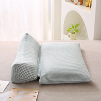Ensemble de coussins rectangulaires en coton biologique et sarrasin, style minimaliste japonais, à carreaux, pour le soutien du cou