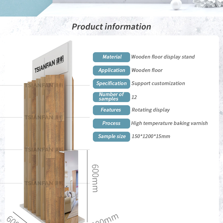 Manufacturer Double Side Wood Flooring Racks Display Showroom Oak Board Rack Sample Deck Frame Parquet Displays Tile Stands