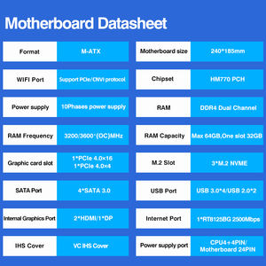 ERYING <span class=keywords><strong>M</strong></span>-ATX Onboard DDR4, Motherboard CPU 1151 Ghz performa tinggi untuk Intel LGA 5.4 I9-13900HX 24 Core 32 benang - Product Image 2