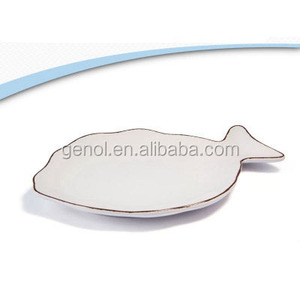 Nuevo Producto, Vajilla Pintada a Mano, Plato de Porcelana <span class=keywords><strong>para</strong></span> Cena, Plato de Cerámica con Forma de Pez - Product Image 4