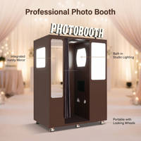 Cabina de Fotos Profesional de Lujo, Retro, de Madera, con Logotipo Personalizado, Todo en Uno, para Eventos de Boda