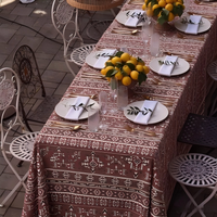 Nappe Jacquard à Motifs Ethniques Tribaux Bohèmes en Gros, Housse de Table en Tissu Tissé Bleu pour Mariages et Décoration d'Événements Extérieurs