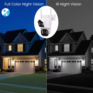 Kit de caméra de sécurité sans fil à énergie solaire à double objectif avec moniteur 10,1 pouces, vision nocturne, audio bidirectionnel, CMOS, <span class=keywords><strong>surveillance</strong></span> extérieure - Product Image 3