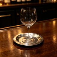Sous-verre rond en acier inoxydable pour bouteille de vin rouge et tasse à café, support de verre pour hôtel