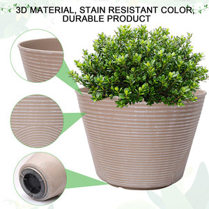 Weicheng Xing - Juego <span class=keywords><strong>de</strong></span> <span class=keywords><strong>3</strong></span> Macetas Decorativas <span class=keywords><strong>de</strong></span> Plástico con Rayas, para Jardín, Interior y Exterior, Venta al por Mayor y Personalizadas - Product Image 2