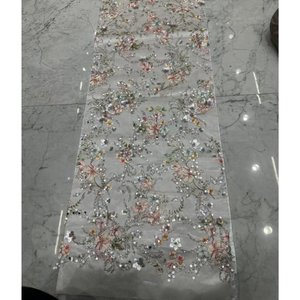 Tela de red de cuentas hechas a mano importadas de primera calidad, Material de diseñador suave elegante para trajes de moda, vestidos y Alta Costura moderna 2025 - Product Image 1