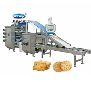 Mini máquina comercial para galletas, línea de producción de galletas duras y suaves