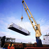 Grue de pont marine robuste avec rotation à 360 degrés, grue hydraulique sur piétement pour le levage de navires offshore