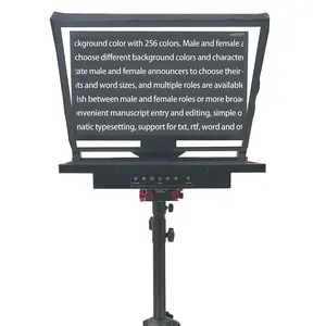 24inch single screen built in prompter auto-mirror professional TVstudio equipment broadcast teleprompter tripod remoter