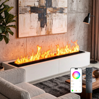 Insert de cheminée à atomisation intelligente avec minuterie, flamme réglable, lumière LED, télécommande, cheminée électrique décorative d'intérieur