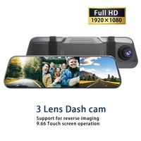 Rétroviseur de voiture avec écran tactile anti-reflet ultra-fin de 10 pouces, vision nocturne, streaming, caméra embarquée 3 caméras, 1080P HD WiFi 170 OLIVER