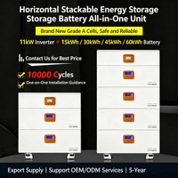 Batterie de stockage d'énergie domestique empilable 30 kWh 300 Ah IP65 CAN, système de stockage d'énergie solaire tout-en-un 51,2 V pour l'énergie solaire domestique