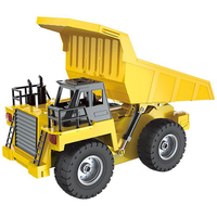 Truk Sampah RC Huina 1534 2.4G 9CH Profesional Kelas Hobi Skala 1:18 Berbahan Logam, Kendaraan Konstruksi Teknik Profesional