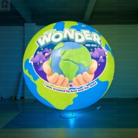 Ballon gonflable géant en PVC de 3 m avec logo personnalisé éclairé par LED, globe terrestre étanche, décoration pour événements religieux/promotion de marque/fête
