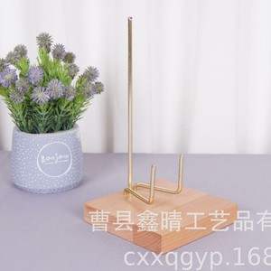 ชั้นวางของบนโต๊ะทำจากไม้และโลหะ สีธรรมชาติ ด้านเดียว ทนทาน สำหรับตกแต่งบ้าน - Product Image 1