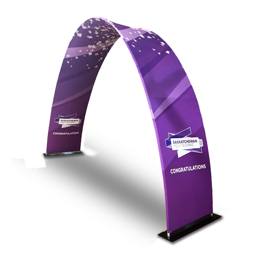 Tension Fabric Backdrop Arch For Trade Show Racing Gates Flag and Banner