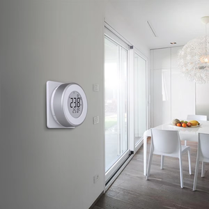 Thermostat de <span class=keywords><strong>chauffage</strong></span> <span class=keywords><strong>au</strong></span> <span class=keywords><strong>sol</strong></span> HT18, écran tactile circulaire, matériau PC anti-inflammable, écologique, régulateur de température 220V - Product Image 2