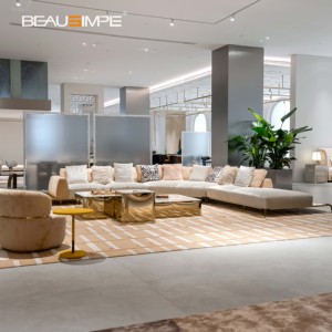 Moderno sofá de cuero de lujo para sala de estar, muebles de alta gama para villas, apartamentos y hoteles. - Product Image 1