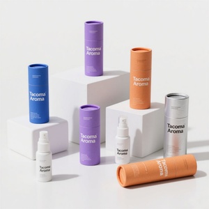 Emballages en tube cylindrique rond en papier recyclable pour bouteilles de parfum cosmétique imprimées numériquement, bouteilles d'huile essentielle et bougies - Product Image 2