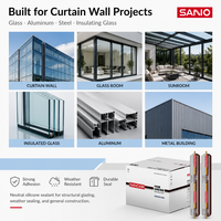 Scellant structurel en silicone neutre SANVO SV951L, haute résistance, résistant aux intempéries, certifié CE, pour la construction de murs-rideaux en verre