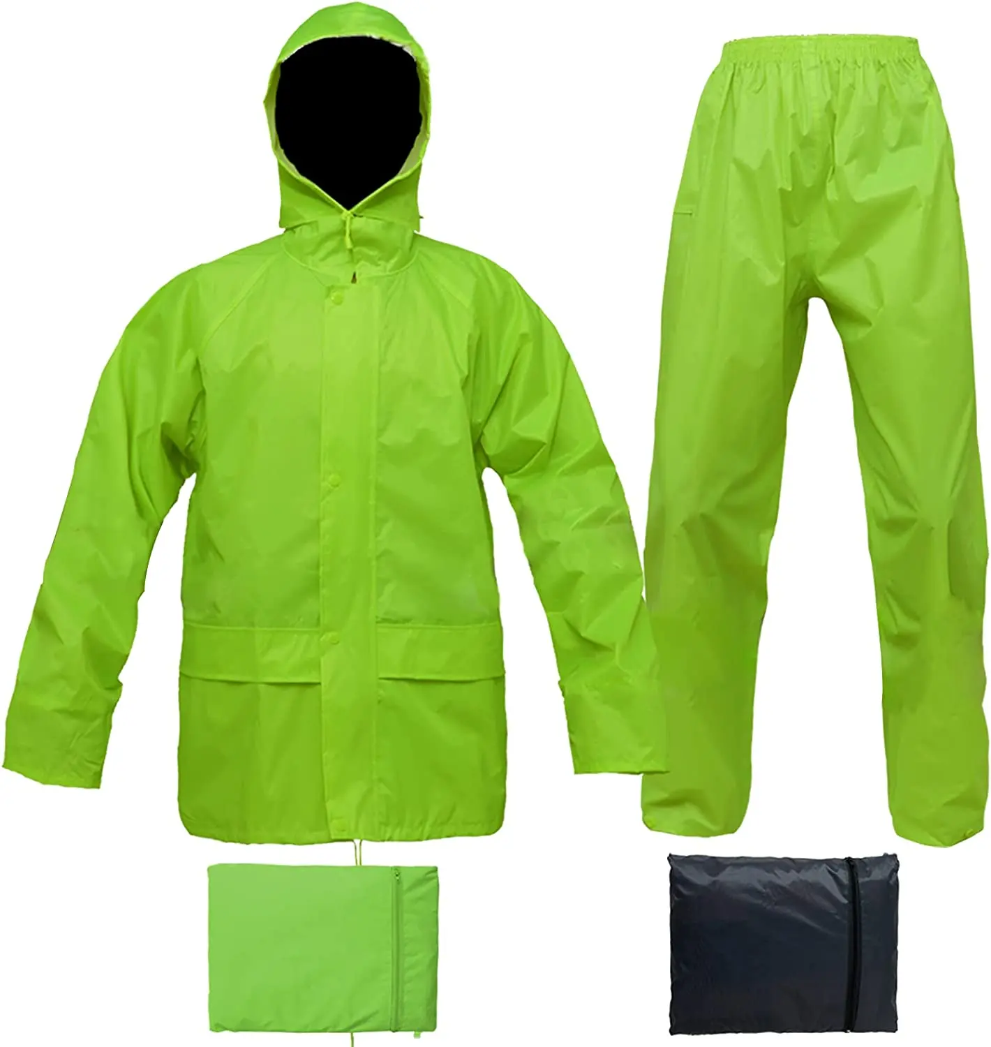 Hot Selling Waterproof Breathable Rain Wear Coat Men's Reflective Rain Jacket Pants Rain Suit For Motorcycle