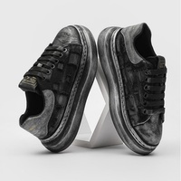 Baskets décontractées unisexes de luxe pour femmes, en daim, à semelle épaisse, style skate, plates, pour le sport, la course, la marche et le tennis