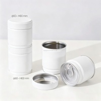 Boîte vide en fer blanc pour matcha, finition mate, avec couvercle à vis hermétique, en fer blanc, pour poudre alimentaire, impression sérigraphique de logo personnalisé