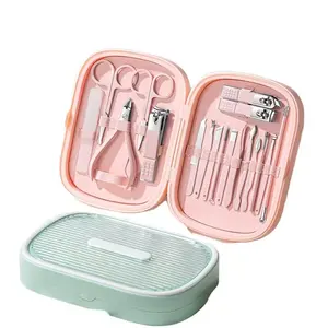 Custom Manicure Set 18-piece Set/Nail Set 8-piece Portable Travel Beauty Kit Pink Blue Green