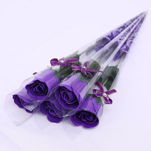 Valentines Day Mother Day Christmas Gift Long Stem Single <strong>Rose</strong> <strong>Soap</strong> <strong>Rose</strong> Bouquet - Product Image 3