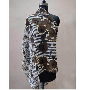 Châle 100% laine mérinos imprimé à la main avec broderie, doux, chaud, léger, élégant, accessoire de mode pour femmes toutes saisons - Product Image 5