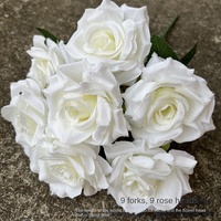 Nieuwe 9-Head Beam Angle Diy Floral Design Zachte Rozen Gele Rose Bruiloft Simulatie Bloemen Groothandel Fabriek Buitenlandse Handel