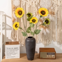 MW33710 Fleur artificielle décorative en soie, vente en gros, toucher réaliste, tournesol géant pour mariage