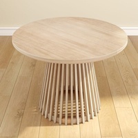 Table à manger ronde extensible en bois massif plaqué, pour restaurant et maison, MDF, 47 pouces