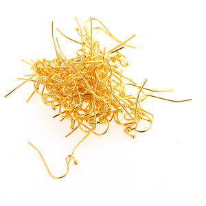 Ball End Earring Hooks | 18K PVD Gold Plated Stainless Steel Ear <b>Wires</b> for DIY Dangle Earrings Jewelry Making Findings - Product Image 4