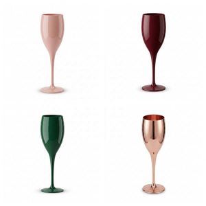 Verres à vin en plastique incassable colorés avec logo personnalisé, réutilisables, sans BPA, en Tritan, à pied, pour les fêtes - Product Image 1