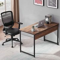 Bureau d'ordinateur de style simple avec cadre en métal, bureau d'écriture pour le bureau à domicile, table d'étude pour ordinateur portable, salle d'étude à domicile et bureau
