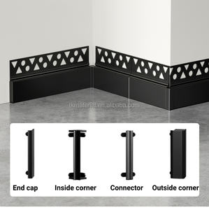 Profilé de plinthe encastré moderne pour protection de sol d'hôtel, en aluminium noir et blanc, avec <span class=keywords><strong>joint</strong></span> d'ombre dissimulé - Product Image 2
