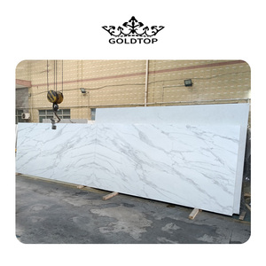 Goldtop 7002 Calacatta Crema PD แผ่นควอตซ์พิมพ์ลายทันสมัยพื้นผิวหินหรูหราสำหรับเคาน์เตอร์ครัวโรงแรมการตกแต่งผนัง - Product Image 6
