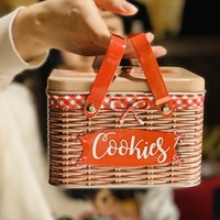 Nouvelle boîte en fer blanc de haute qualité avec poignée pour bonbons, cadeau de bonbons, biscuits, étui en fer portable, nouveau design en stock