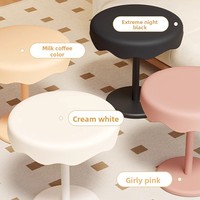 Table basse en plastique de style crème, forme crème glacée, tendance Instagram, avec rangement, table d'appoint mobile et table de chevet