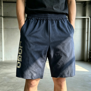 Shorts Bermuda en molleton français 350 GSM pour homme RAMAX, taille élastique, décontractés, avec poches, en coton épais - Product Image 3