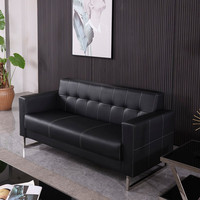 Canapé de réception de luxe moderne en cuir pour visiteurs, ensemble de canapés modulaires de bureau au design contemporain