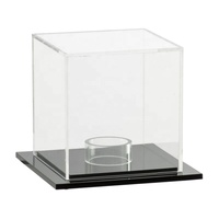 Support de Baseball carré simple en PMMA à Base noire, boîte de protection anti-poussière pour écran de jeu de ligue d'autographe