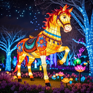 热卖耐用中国丝绸马灯手工制作传统动物形防水可重复使用装饰圣诞复活节 - Product Image 6