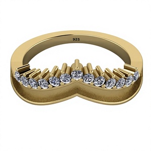 Anillo de montura Semi de Plata de Ley 925, diseño de corona de princesa de alta calidad, cenizas de resina, cremaciones, hallazgos de joyería, joyería de trabajo - Product Image 1