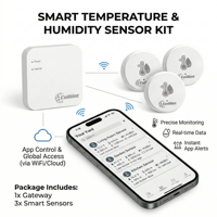 Hygromètre thermomètre Wi-Fi intelligent pour entrepôt et réfrigérateur, capteur de température et d'humidité sans fil, certifié FCC ID, maison intelligente MQTT