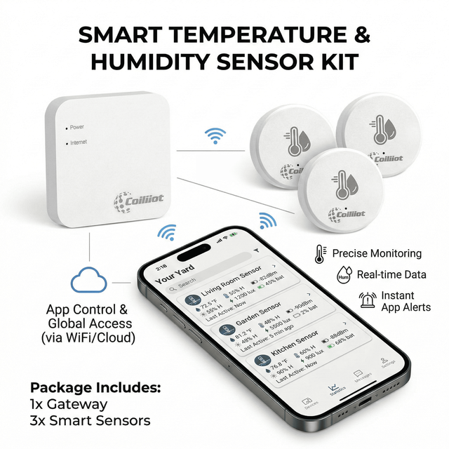 Wi-Fi Hygrometer Thermometer Smart Warehouse Refrigerator Wireless Temperature Humidity Sensor FCC ID Certified Smart Home MQTT