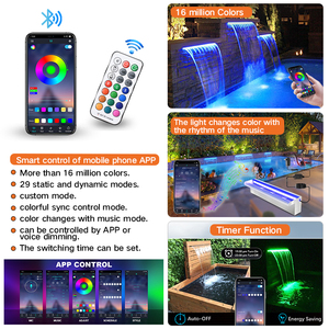 Fournisseur direct d'usine, prix bas, lumière d'aquarium RVB, acier inoxydable, <span class=keywords><strong>piscine</strong></span> portable, cascade, <span class=keywords><strong>fontaine</strong></span> - Product Image 4